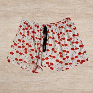 Cherry Print Pajama Shorts Loungewear Soft Sleep PJs Women’s Size Small
